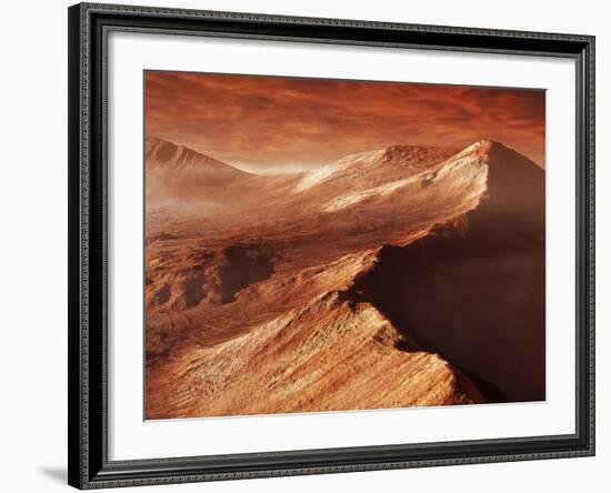 A Light Winter's Frost Forms in Mojave Crater, Trapped by the Crater's Mountainous Walls-Stocktrek Images-Framed Photographic Print