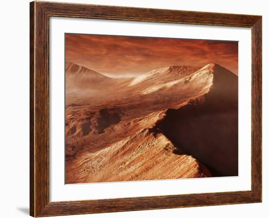 A Light Winter's Frost Forms in Mojave Crater, Trapped by the Crater's Mountainous Walls-Stocktrek Images-Framed Photographic Print