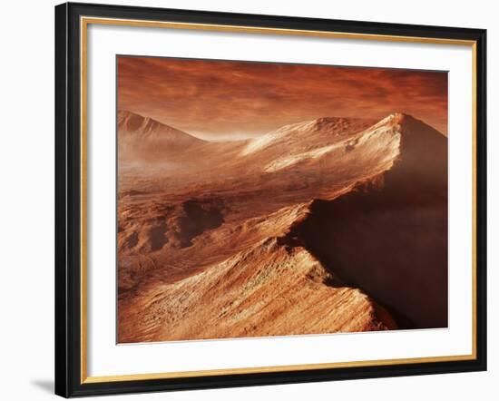 A Light Winter's Frost Forms in Mojave Crater, Trapped by the Crater's Mountainous Walls-Stocktrek Images-Framed Photographic Print