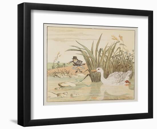 A Lily-White Duck Came and Gobbled Him Up, from the Hey Diddle Diddle Picture Book, Pub.1882 (Colou-Randolph Caldecott-Framed Giclee Print