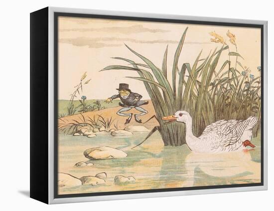 A Lily White Duck Gobbled Him Up-Randolph Caldecott-Framed Premier Image Canvas