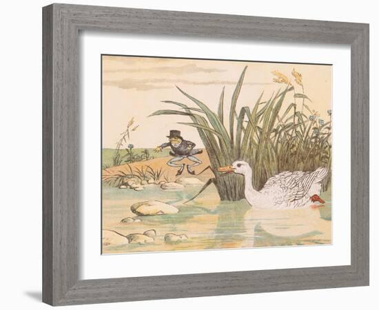 A Lily White Duck Gobbled Him Up-Randolph Caldecott-Framed Giclee Print