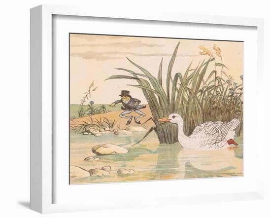 A Lily White Duck Gobbled Him Up-Randolph Caldecott-Framed Giclee Print