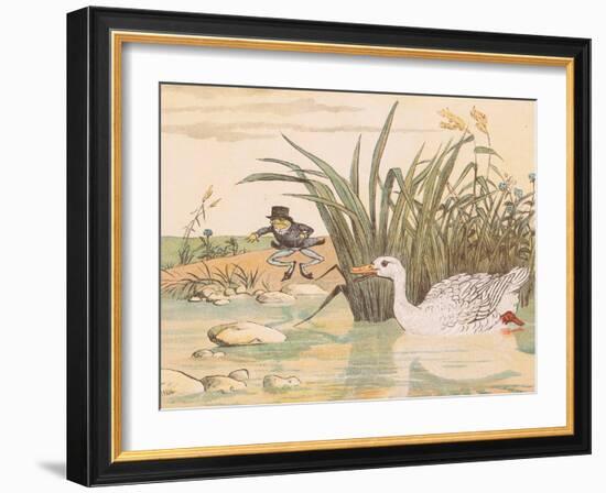 A Lily White Duck Gobbled Him Up-Randolph Caldecott-Framed Giclee Print