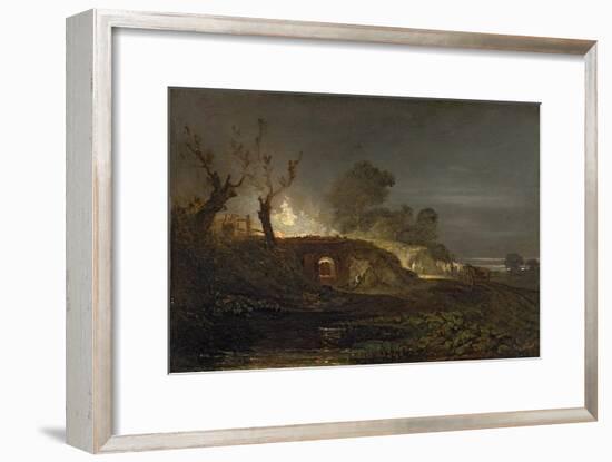 A Lime Kiln at Coalbrookdale, C.1797 (Oil on Panel)-J. M. W. Turner-Framed Giclee Print