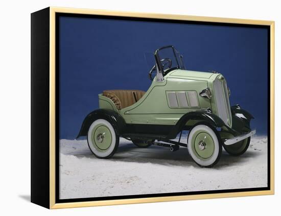 A Lincoln Continental Pedal Car, Finished with Chrome, Lime and Forest Green Paint, Circa 1935-null-Framed Premier Image Canvas