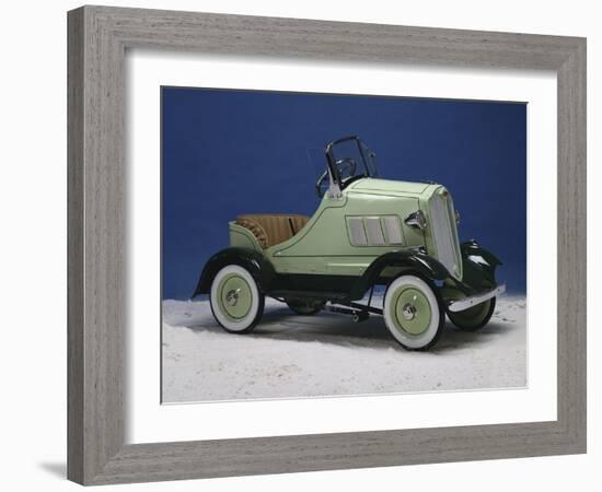 A Lincoln Continental Pedal Car, Finished with Chrome, Lime and Forest Green Paint, Circa 1935-null-Framed Giclee Print