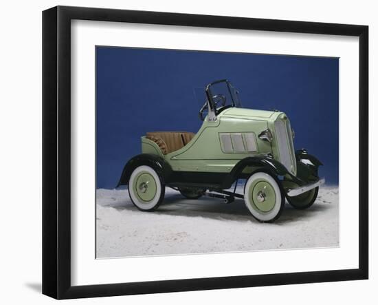 A Lincoln Continental Pedal Car, Finished with Chrome, Lime and Forest Green Paint, Circa 1935-null-Framed Giclee Print