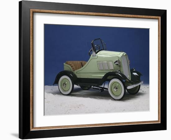 A Lincoln Continental Pedal Car, Finished with Chrome, Lime and Forest Green Paint, Circa 1935-null-Framed Giclee Print