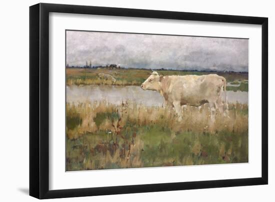 A Lincolnshire Pasture, C.1882-3 (Oil on Canvas)-Joseph Crawhall-Framed Giclee Print