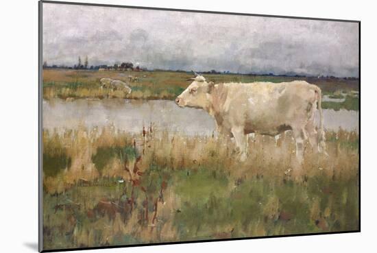 A Lincolnshire Pasture, C.1882-3 (Oil on Canvas)-Joseph Crawhall-Mounted Giclee Print