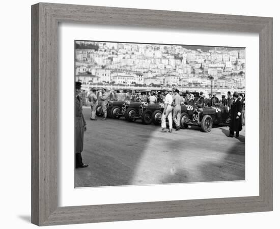 A Line of Alfa Romeos at the Monaco Grand Prix, 1934-null-Framed Premium Photographic Print
