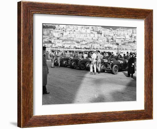 A Line of Alfa Romeos at the Monaco Grand Prix, 1934-null-Framed Premium Photographic Print