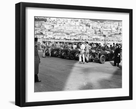A Line of Alfa Romeos at the Monaco Grand Prix, 1934-null-Framed Premium Photographic Print