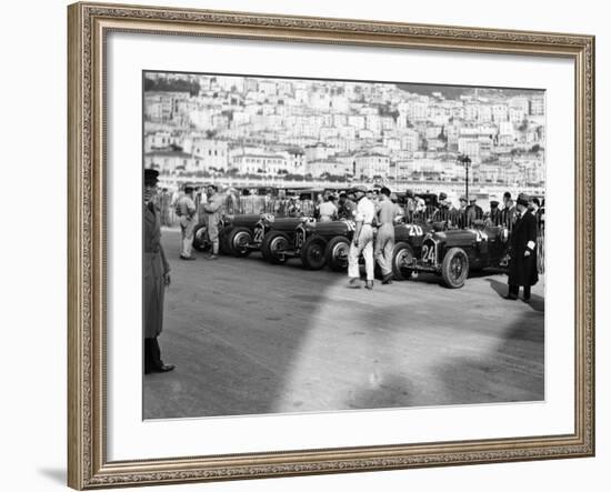 A Line of Alfa Romeos at the Monaco Grand Prix, 1934-null-Framed Photographic Print