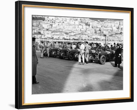 A Line of Alfa Romeos at the Monaco Grand Prix, 1934-null-Framed Photographic Print