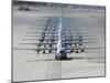 A Line of C-130 Hercules Taxi at Nellis Air Force Base, Nevada-Stocktrek Images-Mounted Photographic Print