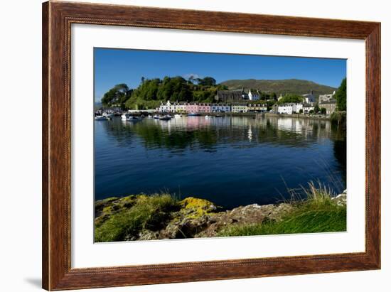 A Line of Port Houses Forms the Backdrop to the Waterfront of Portree Harbour on the Isle of Skye-Charles Bowman-Framed Photographic Print