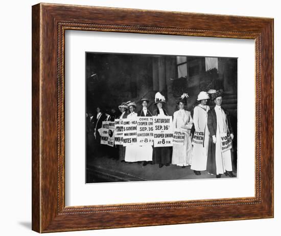 A Line of Women Rally for Women's Suffrage-null-Framed Photographic Print