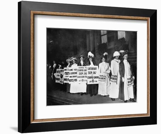 A Line of Women Rally for Women's Suffrage-null-Framed Photographic Print