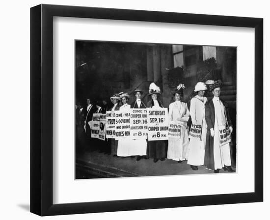 A Line of Women Rally for Women's Suffrage-null-Framed Photographic Print