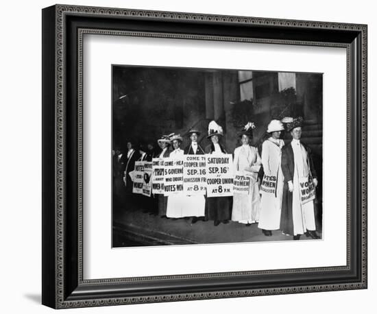 A Line of Women Rally for Women's Suffrage-null-Framed Photographic Print