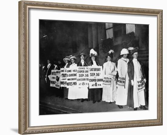 A Line of Women Rally for Women's Suffrage-null-Framed Photographic Print