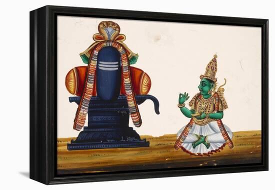 A Linga with the Goddess Parvati Sitting to its Side, from Thanjavur, India-null-Framed Premier Image Canvas