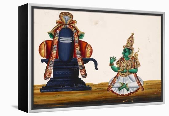 A Linga with the Goddess Parvati Sitting to its Side, from Thanjavur, India-null-Framed Premier Image Canvas