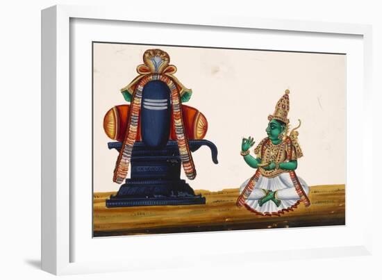 A Linga with the Goddess Parvati Sitting to its Side, from Thanjavur, India-null-Framed Giclee Print