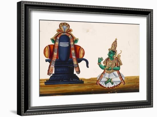 A Linga with the Goddess Parvati Sitting to its Side, from Thanjavur, India-null-Framed Giclee Print