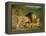 A Lion and a Lioness in a Rocky Valley-Jacques-Laurent Agasse-Framed Premier Image Canvas