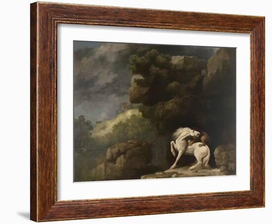 A Lion Attacking a Horse, 1770-George Stubbs-Framed Giclee Print