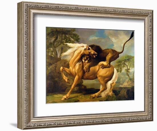 A Lion Attacking a Horse, c.1762-George Stubbs-Framed Giclee Print