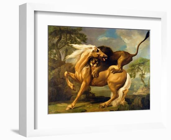 A Lion Attacking a Horse, c.1762-George Stubbs-Framed Giclee Print
