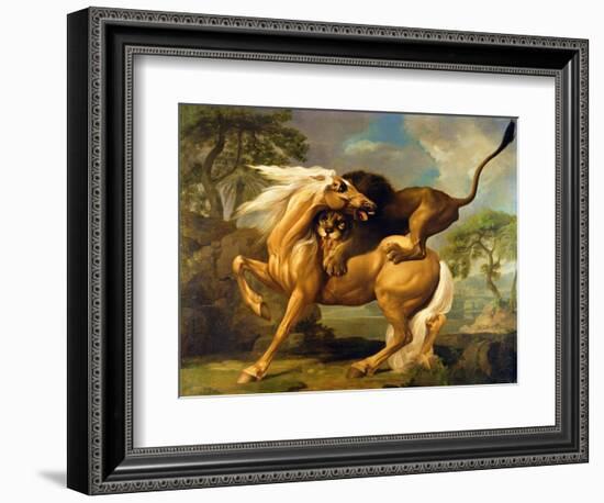 A Lion Attacking a Horse, c.1762-George Stubbs-Framed Giclee Print