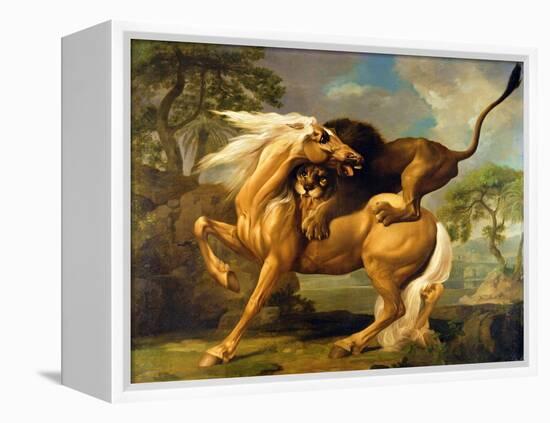 A Lion Attacking a Horse, c.1762-George Stubbs-Framed Premier Image Canvas