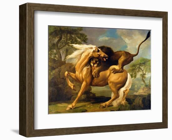 A Lion Attacking a Horse, c.1762-George Stubbs-Framed Premium Giclee Print
