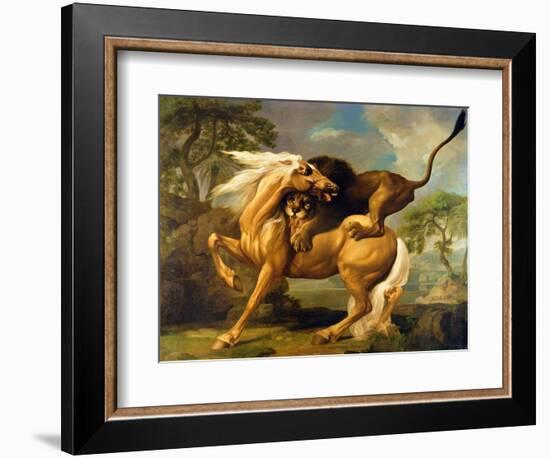 A Lion Attacking a Horse, c.1762-George Stubbs-Framed Premium Giclee Print