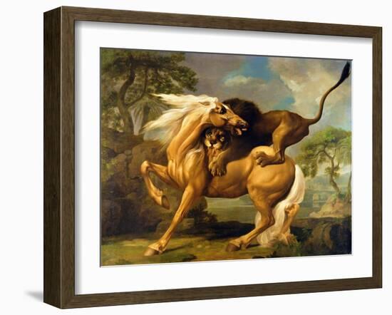 A Lion Attacking a Horse, c.1762-George Stubbs-Framed Giclee Print