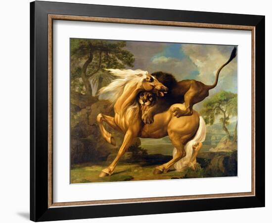 A Lion Attacking a Horse, c.1762-George Stubbs-Framed Giclee Print