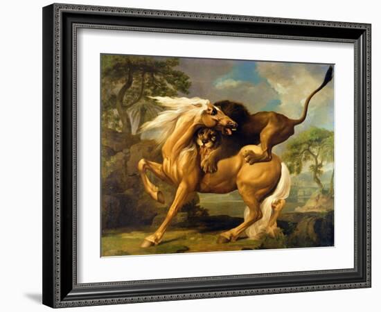 A Lion Attacking a Horse, c.1762-George Stubbs-Framed Giclee Print