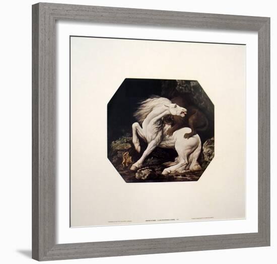 A Lion Devouring a Horse-Geore Stubbs-Framed Art Print