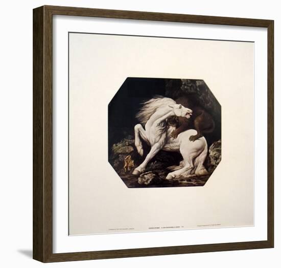 A Lion Devouring a Horse-Geore Stubbs-Framed Art Print