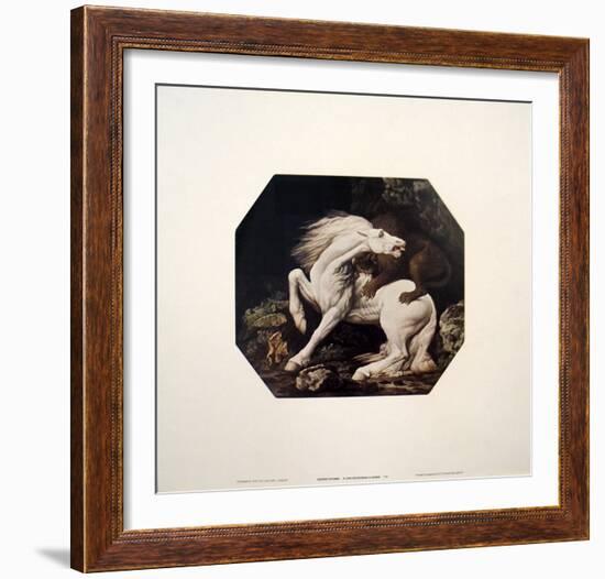 A Lion Devouring a Horse-Geore Stubbs-Framed Art Print