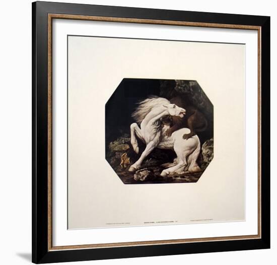 A Lion Devouring a Horse-Geore Stubbs-Framed Art Print