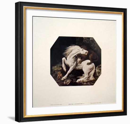 A Lion Devouring a Horse-Geore Stubbs-Framed Art Print