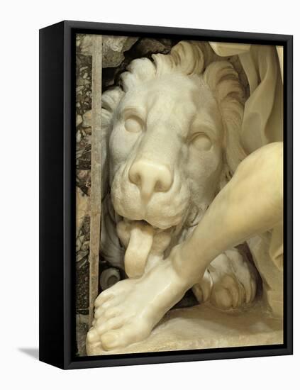 A Lion Licking the foot of Daniel-Giovanni Lorenzo Bernini-Framed Premier Image Canvas