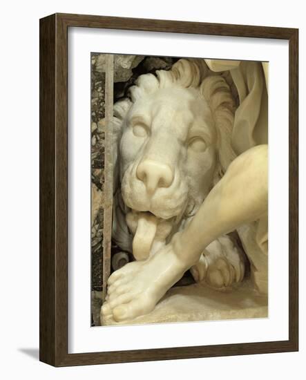 A Lion Licking the foot of Daniel-Giovanni Lorenzo Bernini-Framed Giclee Print