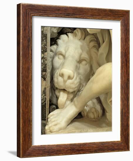 A Lion Licking the foot of Daniel-Giovanni Lorenzo Bernini-Framed Giclee Print